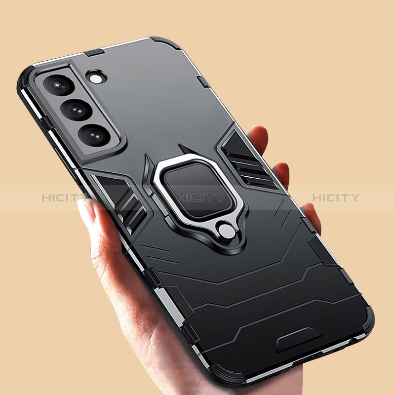 Coque Contour Silicone et Plastique Housse Etui Mat avec Magnetique Support Bague Anneau S08 pour Samsung Galaxy S24 Plus 5G Plus