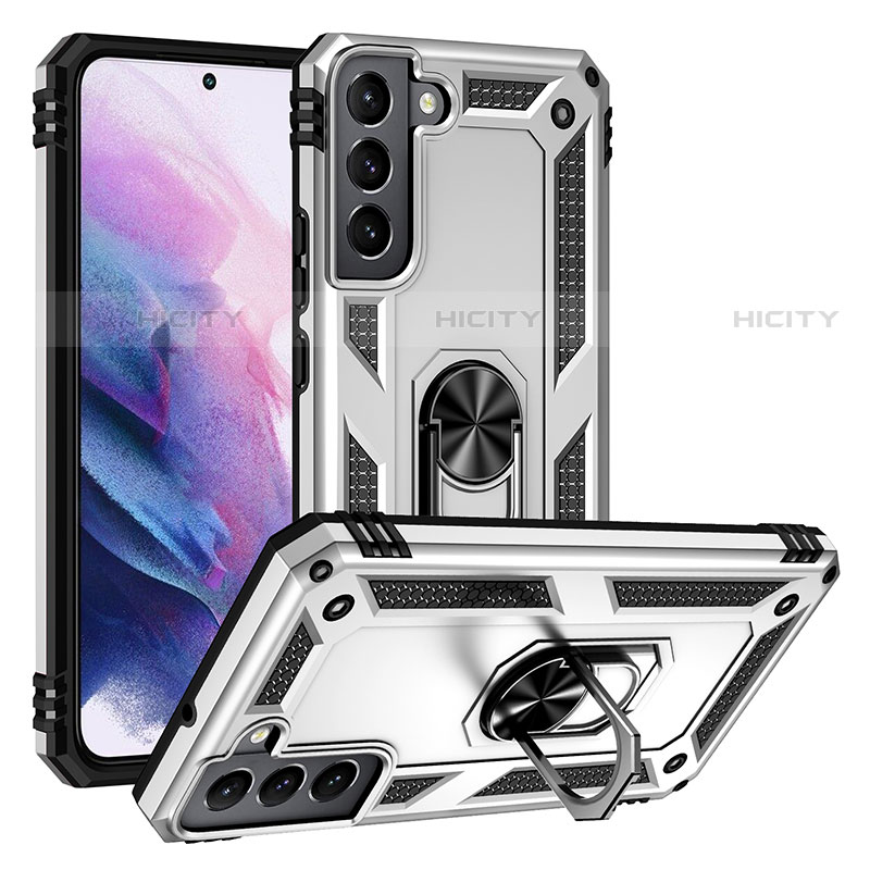 Coque Contour Silicone et Plastique Housse Etui Mat avec Magnetique Support Bague Anneau T03 pour Samsung Galaxy S22 5G Plus