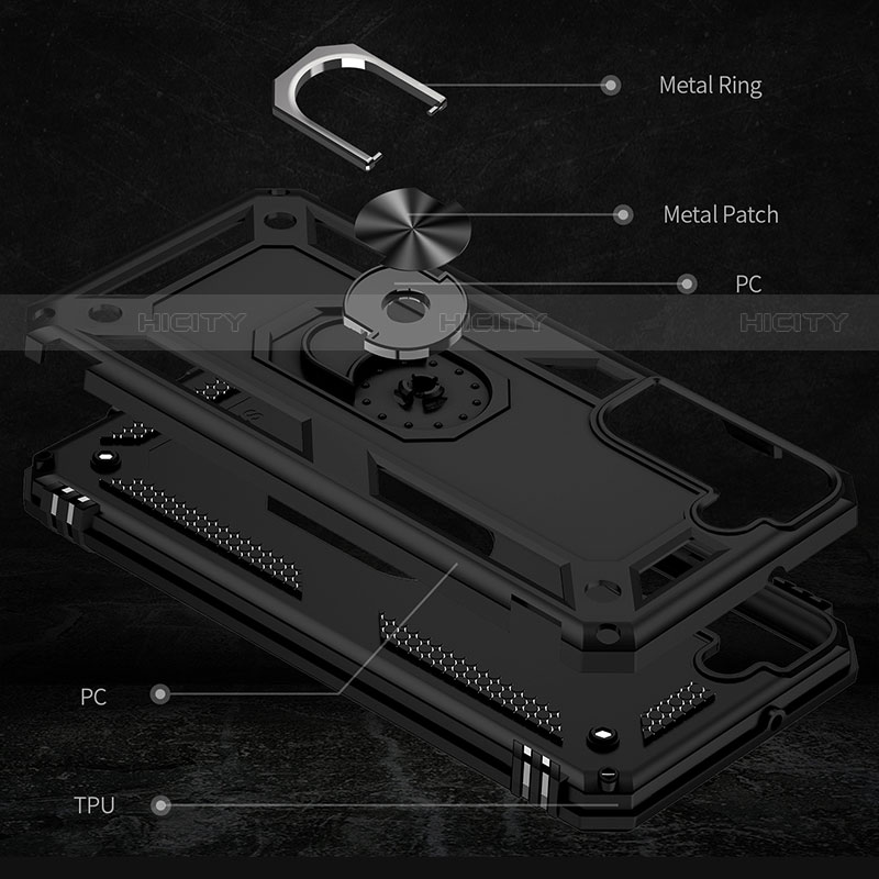 Coque Contour Silicone et Plastique Housse Etui Mat avec Magnetique Support Bague Anneau T03 pour Samsung Galaxy S22 5G Plus