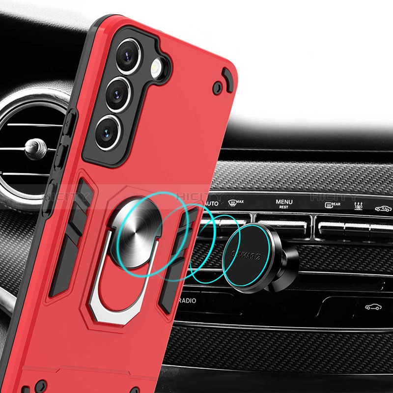 Coque Contour Silicone et Plastique Housse Etui Mat avec Magnetique Support Bague Anneau Y01B pour Samsung Galaxy S24 Plus 5G Plus