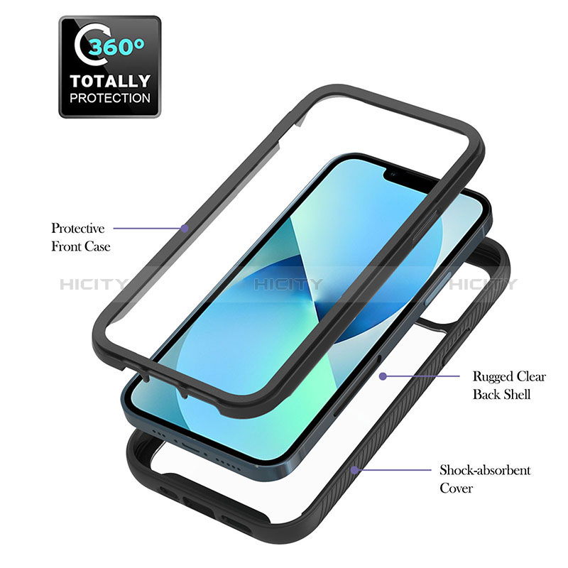 Coque Contour Silicone et Plastique Housse Etui Mat avec Magnetique Support Bague Anneau YB1 pour Apple iPhone 14 Plus