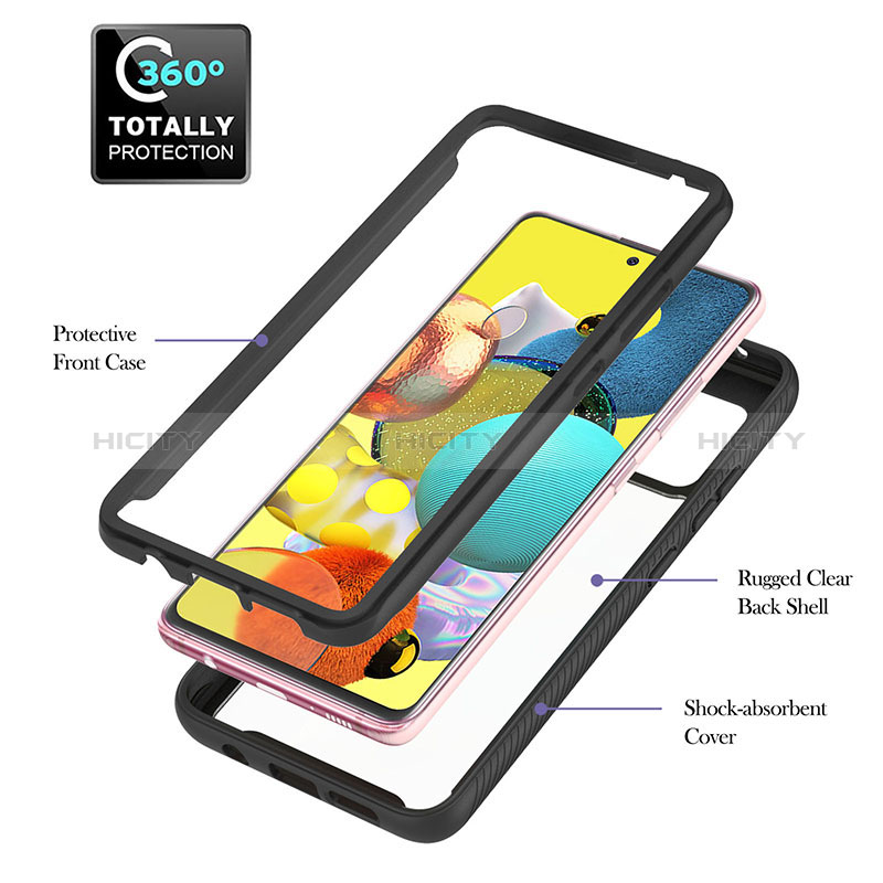 Coque Contour Silicone et Plastique Housse Etui Mat avec Magnetique Support Bague Anneau YB1 pour Samsung Galaxy A51 4G Plus