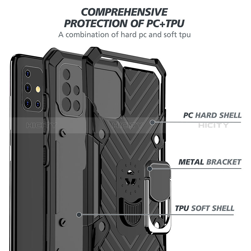 Coque Contour Silicone et Plastique Housse Etui Mat avec Magnetique Support Bague Anneau YF1 pour Samsung Galaxy A51 4G Plus
