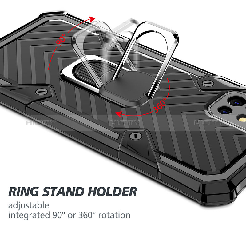Coque Contour Silicone et Plastique Housse Etui Mat avec Magnetique Support Bague Anneau YF1 pour Samsung Galaxy A51 4G Plus