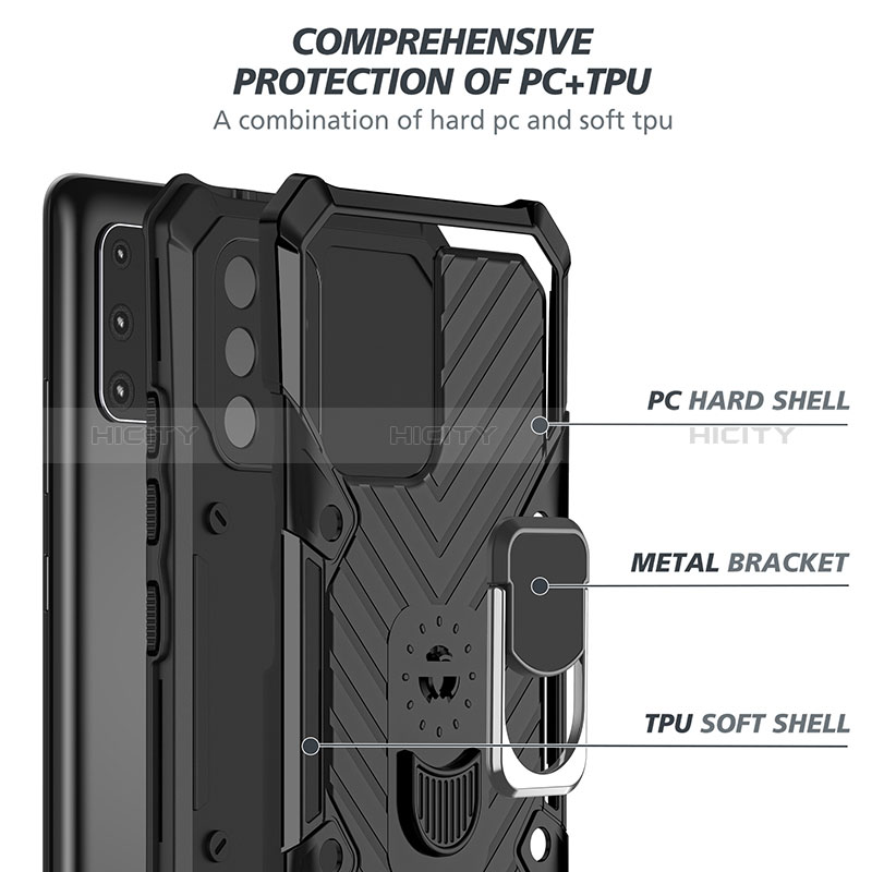 Coque Contour Silicone et Plastique Housse Etui Mat avec Magnetique Support Bague Anneau YF1 pour Samsung Galaxy A91 Plus