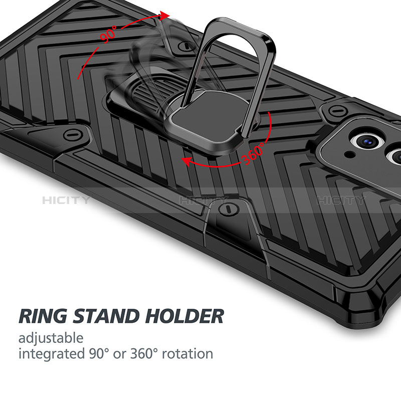 Coque Contour Silicone et Plastique Housse Etui Mat avec Magnetique Support Bague Anneau YF1 pour Samsung Galaxy Note 20 5G Plus