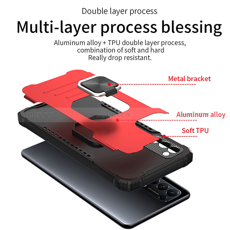 Coque Contour Silicone et Plastique Housse Etui Mat avec Magnetique Support Bague Anneau ZJ1 pour Samsung Galaxy A02s Plus