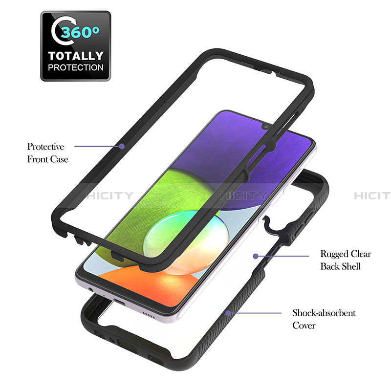 Coque Contour Silicone et Plastique Housse Etui Mat avec Magnetique Support Bague Anneau ZJ1 pour Samsung Galaxy A22 4G Plus