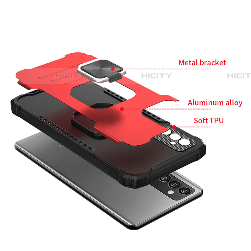 Coque Contour Silicone et Plastique Housse Etui Mat avec Magnetique Support Bague Anneau ZJ2 pour Samsung Galaxy A82 5G Plus