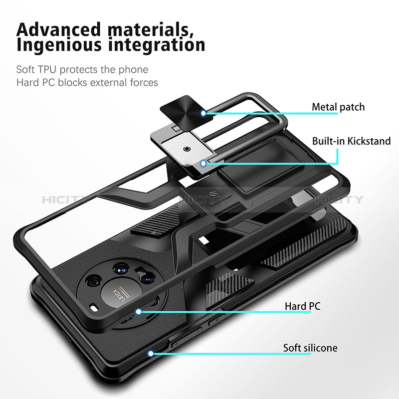 Coque Contour Silicone et Plastique Housse Etui Mat avec Magnetique Support Bague Anneau ZL1 pour Huawei Mate 40 Pro+ Plus Plus