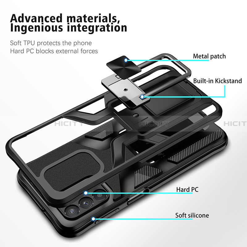 Coque Contour Silicone et Plastique Housse Etui Mat avec Magnetique Support Bague Anneau ZL1 pour Samsung Galaxy A32 5G Plus