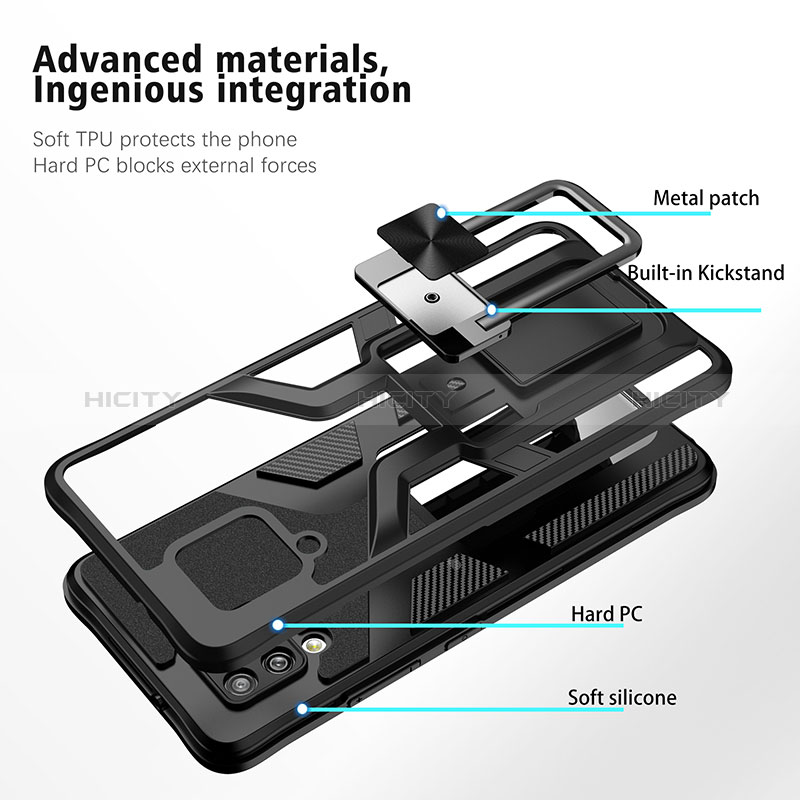 Coque Contour Silicone et Plastique Housse Etui Mat avec Magnetique Support Bague Anneau ZL1 pour Samsung Galaxy A42 5G Plus