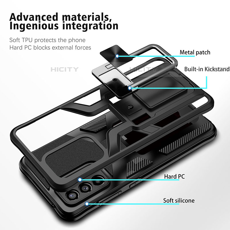 Coque Contour Silicone et Plastique Housse Etui Mat avec Magnetique Support Bague Anneau ZL1 pour Samsung Galaxy A52 4G Plus