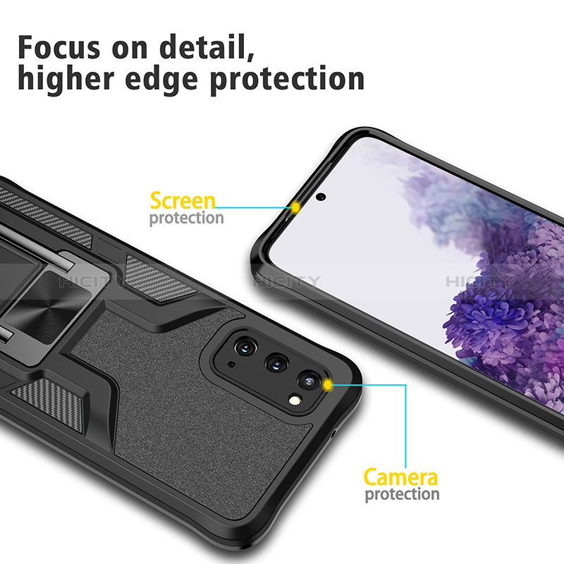 Coque Contour Silicone et Plastique Housse Etui Mat avec Magnetique Support Bague Anneau ZL1 pour Samsung Galaxy S20 5G Plus