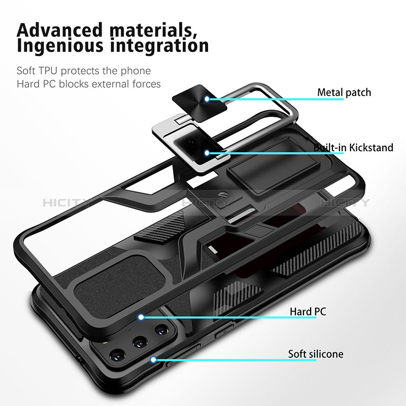 Coque Contour Silicone et Plastique Housse Etui Mat avec Magnetique Support Bague Anneau ZL1 pour Samsung Galaxy S20 Plus 5G Plus