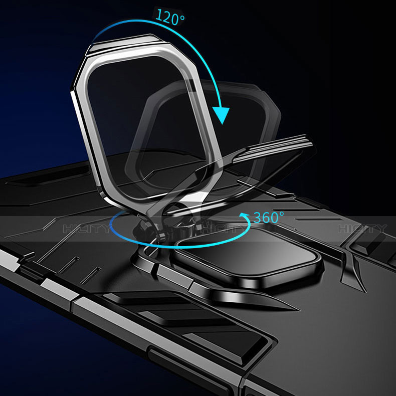 Coque Contour Silicone et Plastique Housse Etui Mat avec Magnetique Support pour Huawei Nova 5 Pro Plus