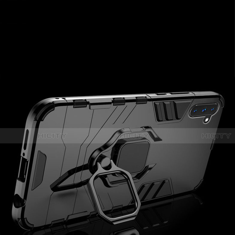 Coque Contour Silicone et Plastique Housse Etui Mat avec Magnetique Support pour Samsung Galaxy Note 10 Plus