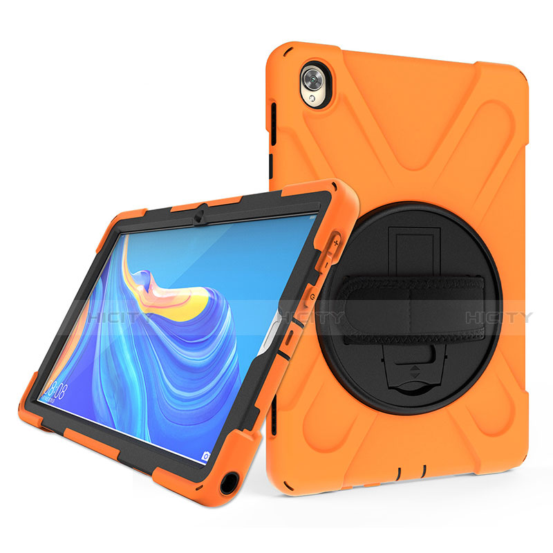 Coque Contour Silicone et Plastique Housse Etui Mat avec Support A01 pour Huawei MatePad 10.8 Orange Plus
