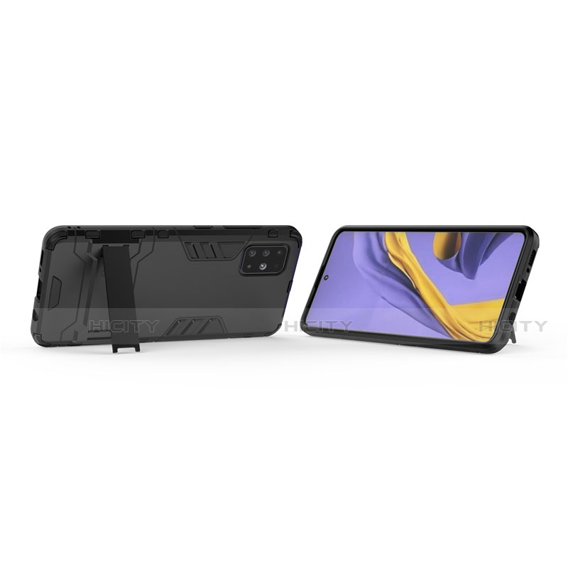 Coque Contour Silicone et Plastique Housse Etui Mat avec Support A01 pour Samsung Galaxy A51 4G Plus