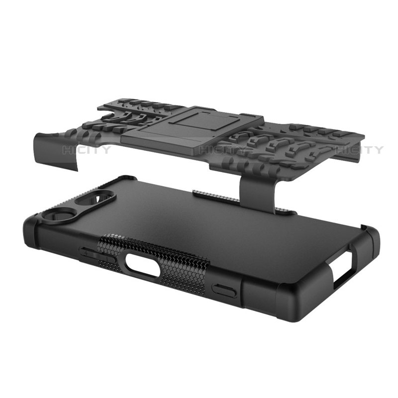 Coque Contour Silicone et Plastique Housse Etui Mat avec Support A01 pour Sony Xperia XZ1 Compact Plus