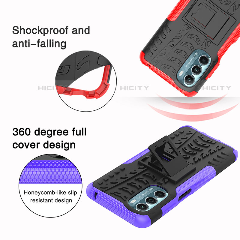 Coque Contour Silicone et Plastique Housse Etui Mat avec Support A02 pour Motorola Moto G Stylus (2022) 4G Plus