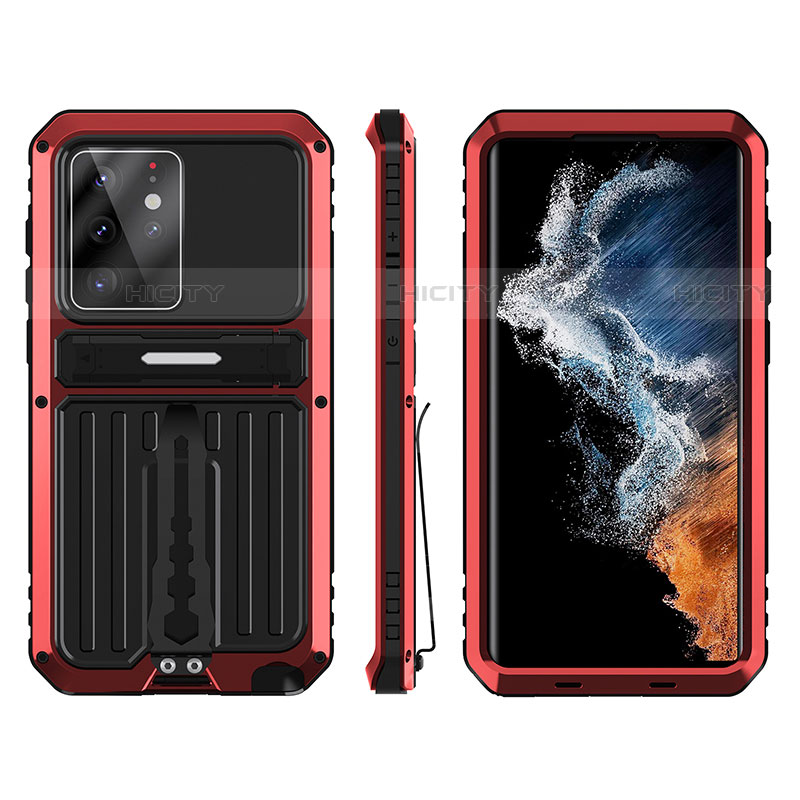 Coque Contour Silicone et Plastique Housse Etui Mat avec Support A02 pour Samsung Galaxy S23 Ultra 5G Plus