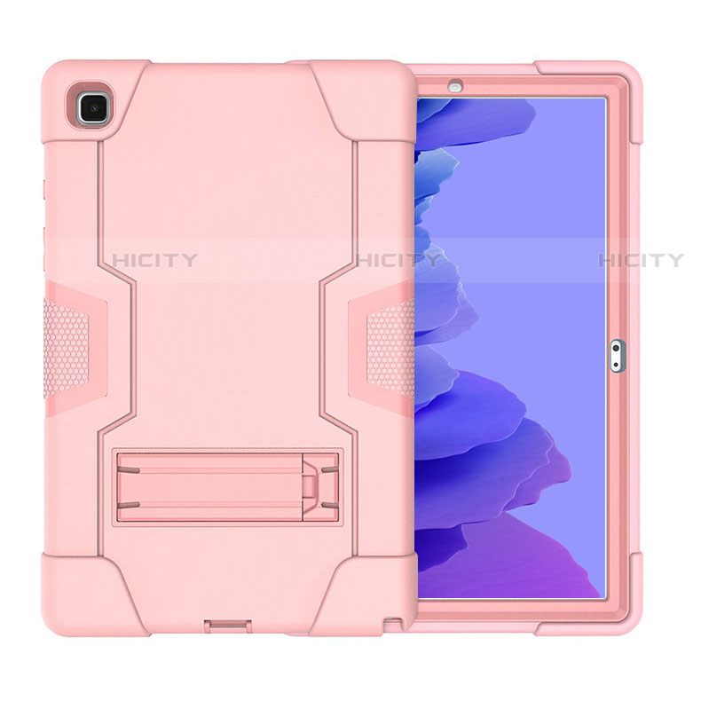 Coque Contour Silicone et Plastique Housse Etui Mat avec Support A02 pour Samsung Galaxy Tab A7 4G 10.4 SM-T505 Rose Plus