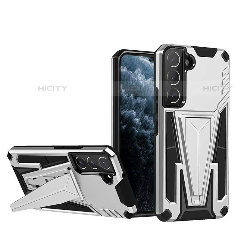 Coque Contour Silicone et Plastique Housse Etui Mat avec Support A03 pour Samsung Galaxy S22 5G Plus