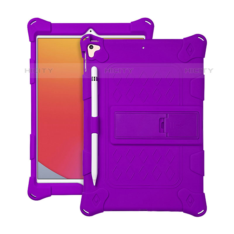 Coque Contour Silicone et Plastique Housse Etui Mat avec Support H01 pour Apple iPad Air 3 Plus