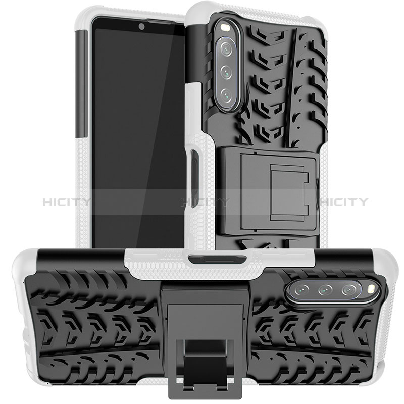 Coque Contour Silicone et Plastique Housse Etui Mat avec Support JX1 pour Sony Xperia 10 III Lite Plus