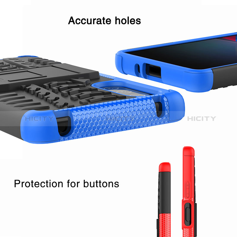 Coque Contour Silicone et Plastique Housse Etui Mat avec Support JX1 pour Sony Xperia 10 V Plus