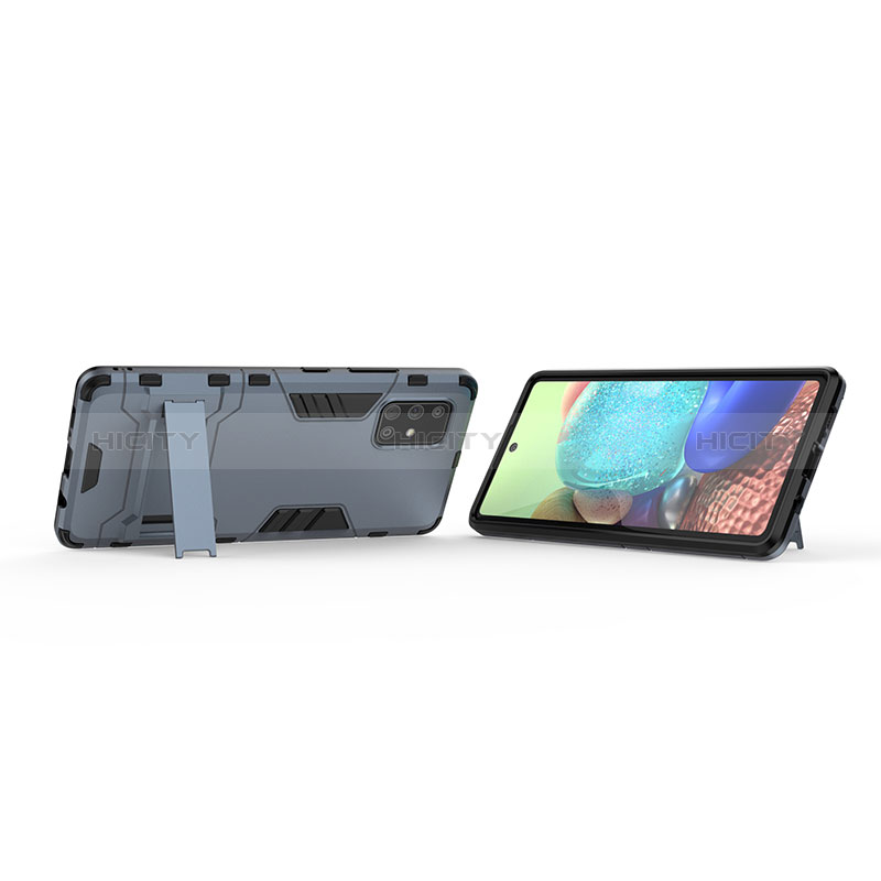 Coque Contour Silicone et Plastique Housse Etui Mat avec Support KC2 pour Samsung Galaxy A71 5G Plus