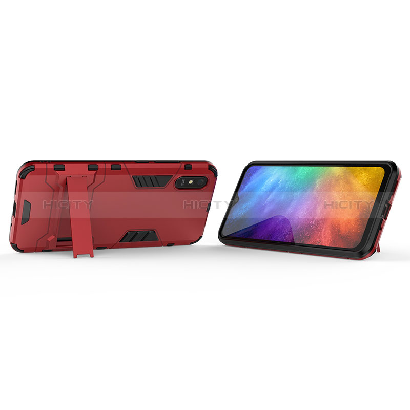 Coque Contour Silicone et Plastique Housse Etui Mat avec Support KC2 pour Xiaomi Redmi 9A Plus
