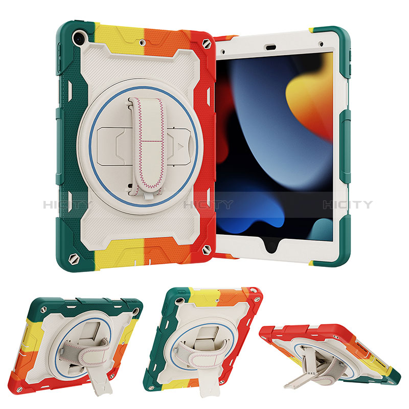 Coque Contour Silicone et Plastique Housse Etui Mat avec Support L01 pour Apple iPad 10.2 (2019) Plus