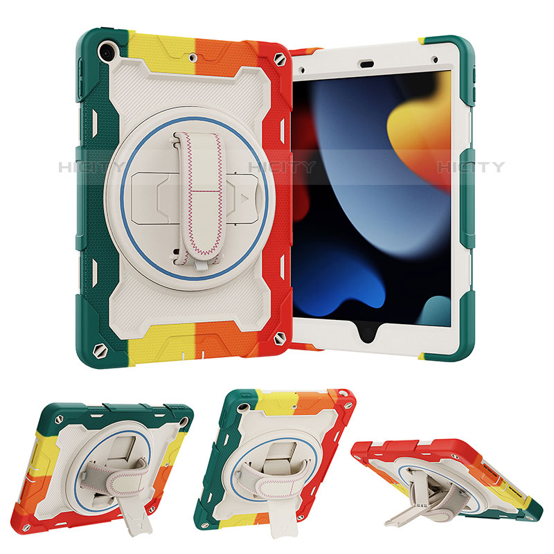 Coque Contour Silicone et Plastique Housse Etui Mat avec Support L01 pour Apple iPad 10.2 (2020) Plus