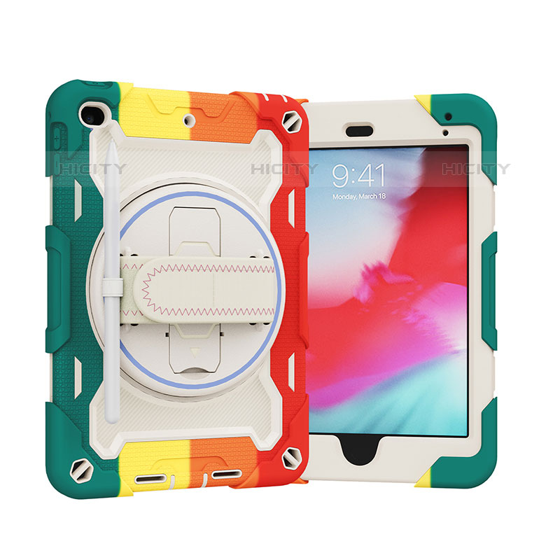 Coque Contour Silicone et Plastique Housse Etui Mat avec Support L01 pour Apple iPad Mini 5 (2019) Rouge Plus