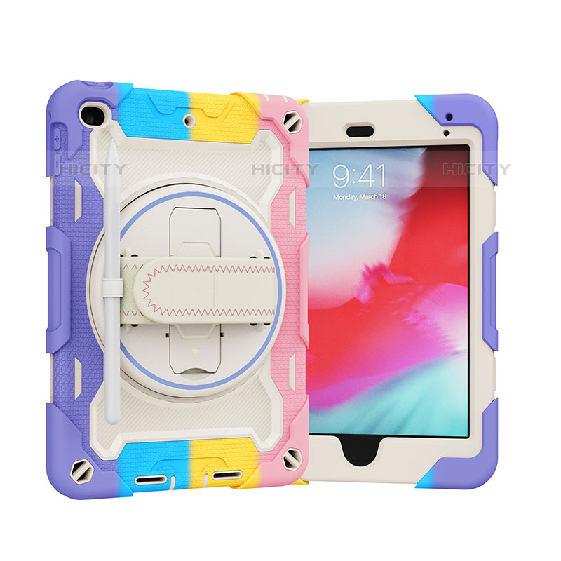 Coque Contour Silicone et Plastique Housse Etui Mat avec Support L01 pour Apple iPad Mini 5 (2019) Violet Plus