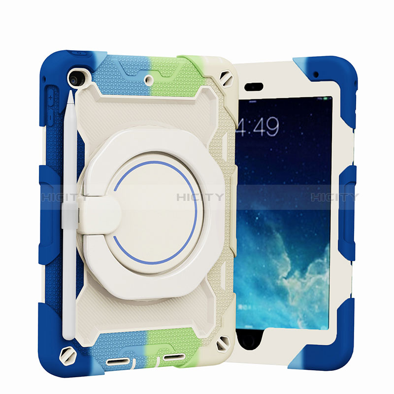 Coque Contour Silicone et Plastique Housse Etui Mat avec Support L02 pour Apple iPad Mini 4 Plus