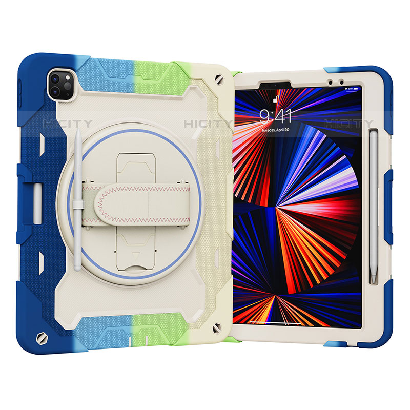 Coque Contour Silicone et Plastique Housse Etui Mat avec Support L03 pour Apple iPad Pro 12.9 (2020) Plus