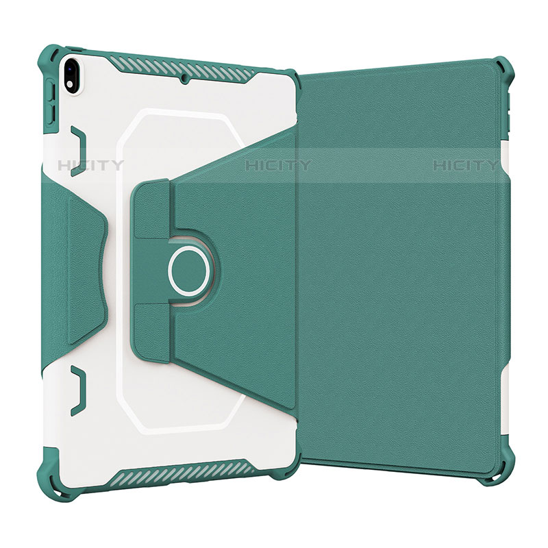 Coque Contour Silicone et Plastique Housse Etui Mat avec Support L05 pour Apple iPad Air 3 Vert Plus
