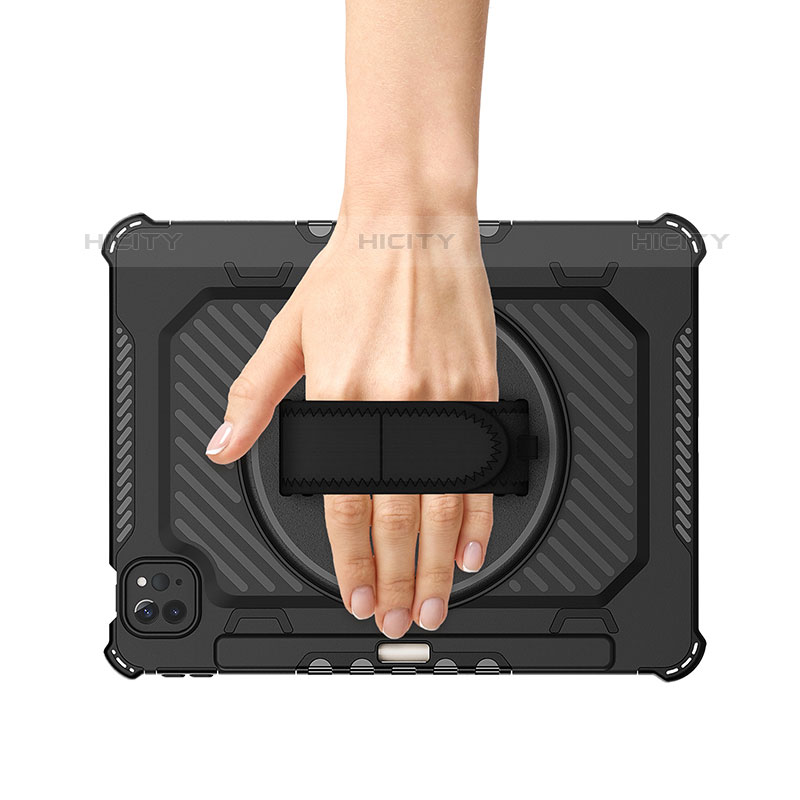 Coque Contour Silicone et Plastique Housse Etui Mat avec Support L06 pour Apple iPad Pro 11 (2020) Plus