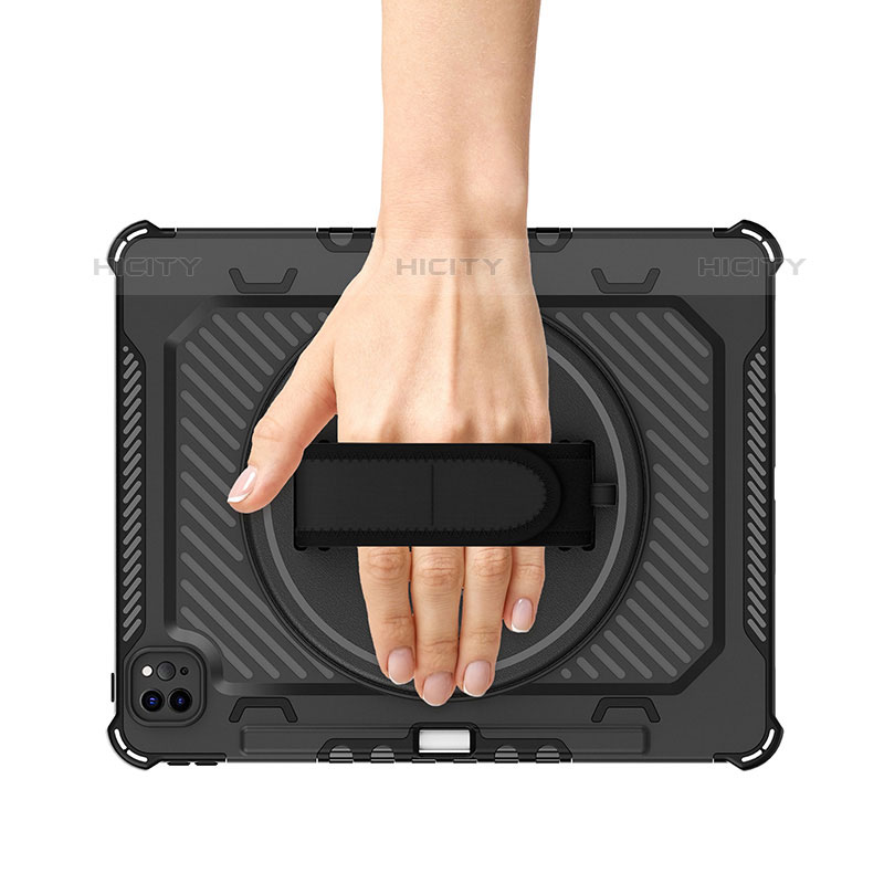 Coque Contour Silicone et Plastique Housse Etui Mat avec Support L06 pour Apple iPad Pro 12.9 (2020) Plus