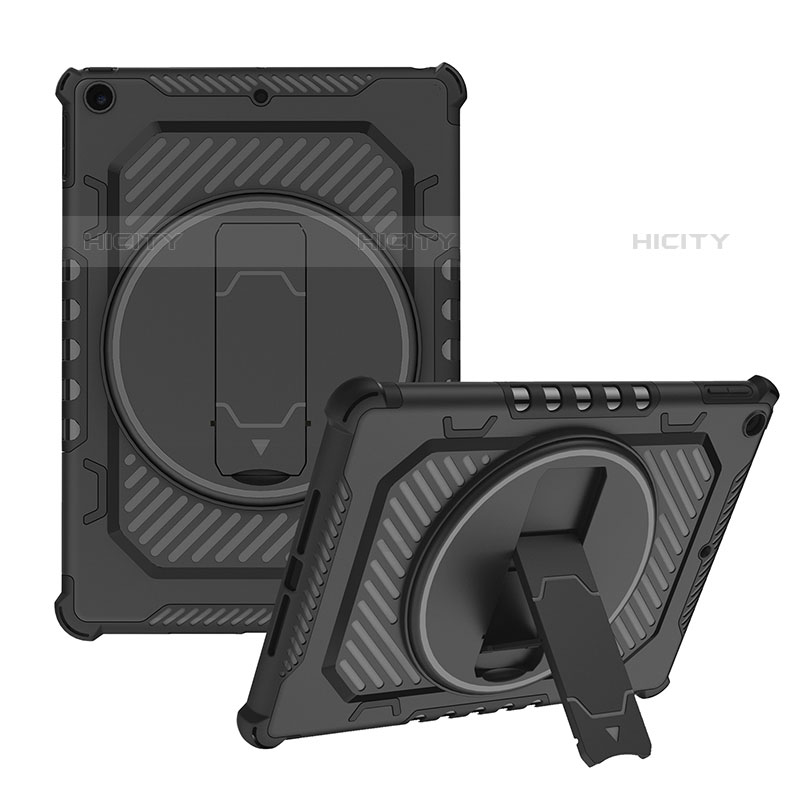 Coque Contour Silicone et Plastique Housse Etui Mat avec Support L08 pour Apple iPad 10.2 (2020) Plus