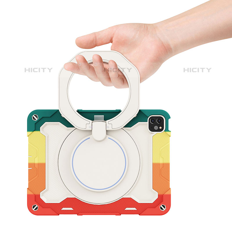 Coque Contour Silicone et Plastique Housse Etui Mat avec Support L12 pour Apple iPad Pro 11 (2020) Plus