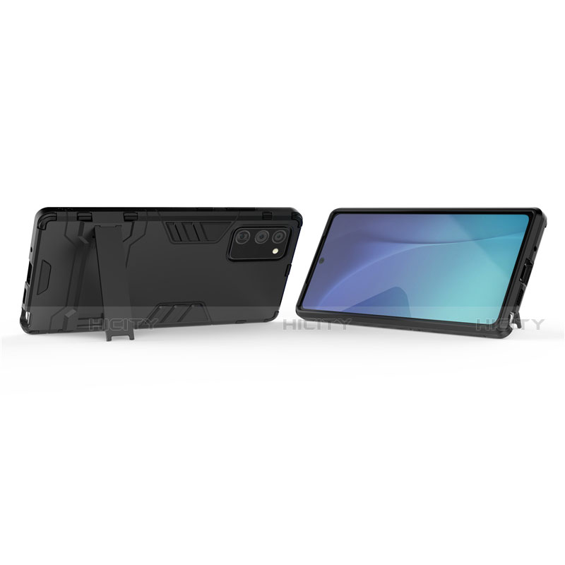 Coque Contour Silicone et Plastique Housse Etui Mat avec Support N01 pour Samsung Galaxy Note 20 5G Plus