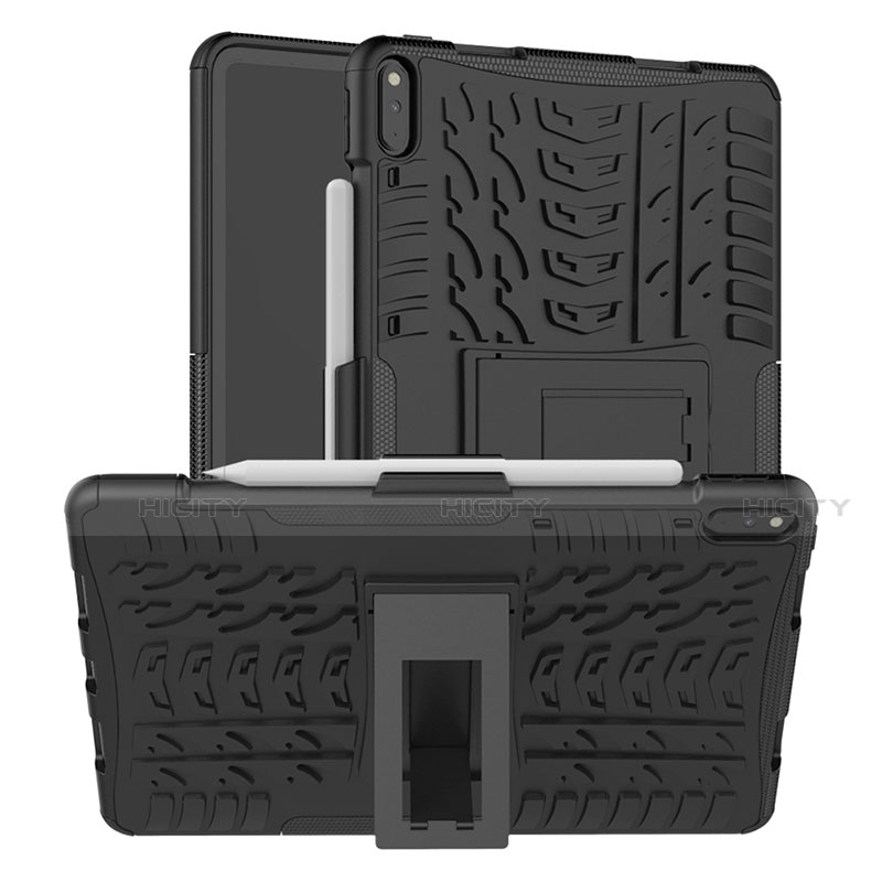 Coque Contour Silicone et Plastique Housse Etui Mat avec Support pour Huawei MatePad Pro Noir Plus