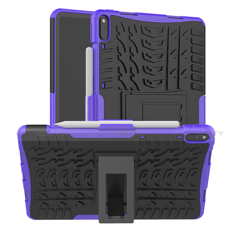 Coque Contour Silicone et Plastique Housse Etui Mat avec Support pour Huawei MatePad Pro Violet Plus