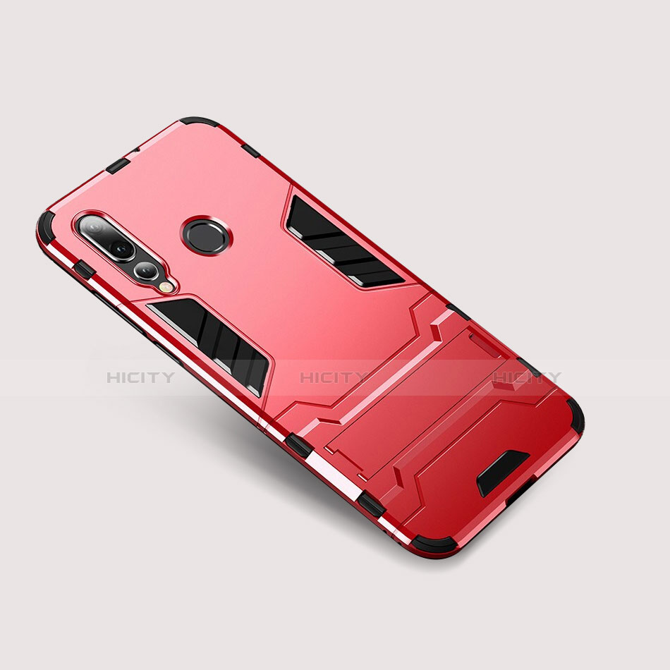Coque Contour Silicone et Plastique Housse Etui Mat avec Support pour Huawei Nova 4 Rouge Plus