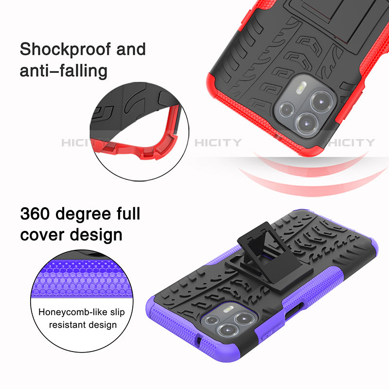 Coque Contour Silicone et Plastique Housse Etui Mat avec Support pour Motorola Moto Edge 20 Lite 5G Plus