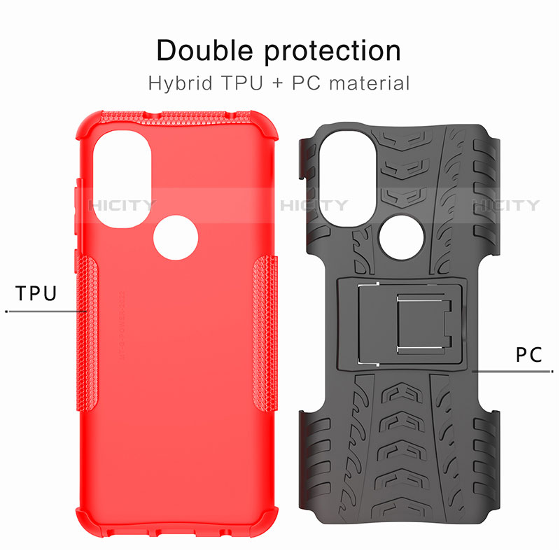 Coque Contour Silicone et Plastique Housse Etui Mat avec Support pour Motorola Moto G Play (2023) Plus